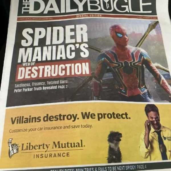 史上最强彩蛋！《蜘蛛侠3》在现实中开了一家号角日报，报道MCU各种新闻缩略图