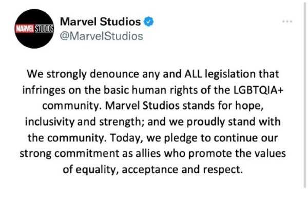 来了！漫威影业发布声明支持LGBTQ+，迪士尼终于道歉了-插图1
