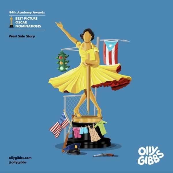 知名艺术家Olly Gibbs为今年第94届奥斯卡10部入围最佳影片设计的小金人海报大赏！缩略图