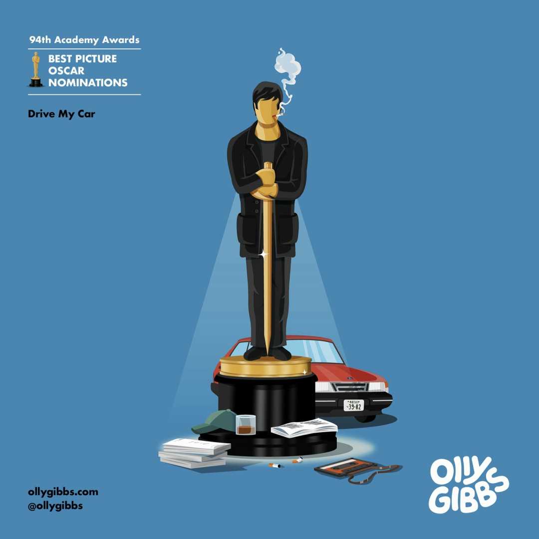 知名艺术家Olly Gibbs为今年第94届奥斯卡10部入围最佳影片设计的小金人海报大赏！-插图2