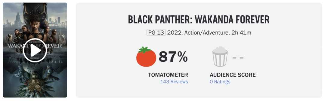 《黑豹2：瓦坎达万岁》口碑出炉，评分还可以，烂番茄新鲜度87%，MTC均分71！-插图1