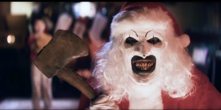 《断魂小丑3》预告片发布，圣诞主题下的恐怖之夜即将上映！-1