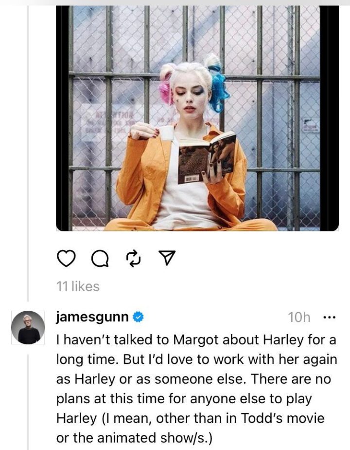 詹姆斯·古恩积极更新玛格特·罗比在新DC宇宙中哈莉·奎因角色的前景-1