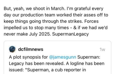 詹姆斯·古恩回应关于传言中的《超人：传承》剧情泄露事件缩略图